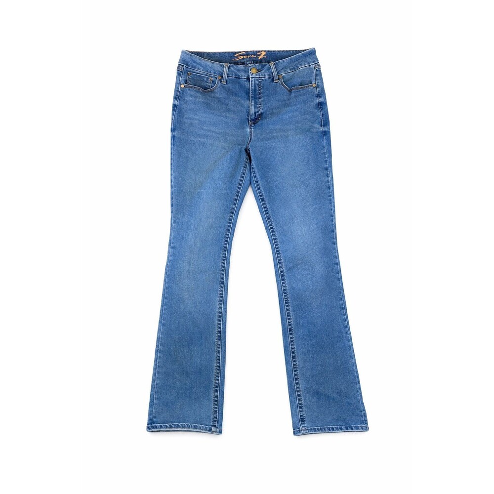 Seven7 Tummyless High Rise Slim Boot Jeans Size 16 Stretch Blue Denim